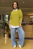 Made in Italy Conrad Body Skim Knit Jumper Olive